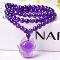 Natural Amethyst Fox Bracelet Nine Tailed Fox Pendant Multi Layer Chain Wealth Energy Jewelry For Women