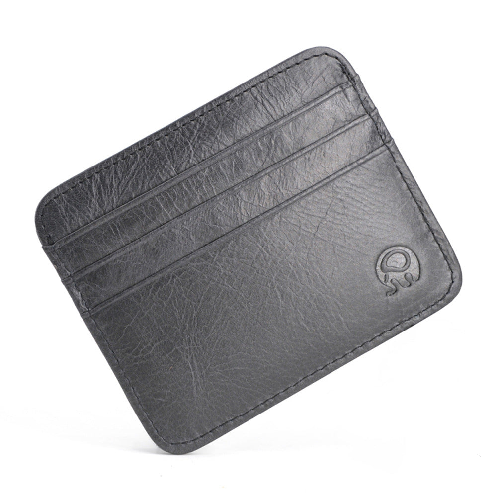 First Layer Cowhide Coin Purse Bus Card Holder