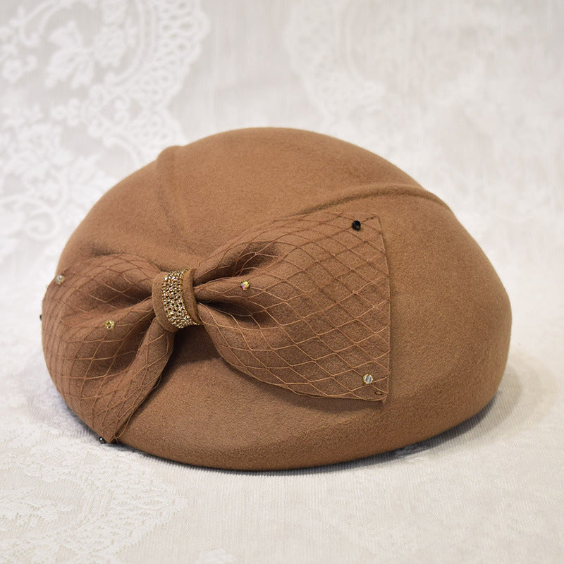 Japanese-style Vintage Wool Beret For Women