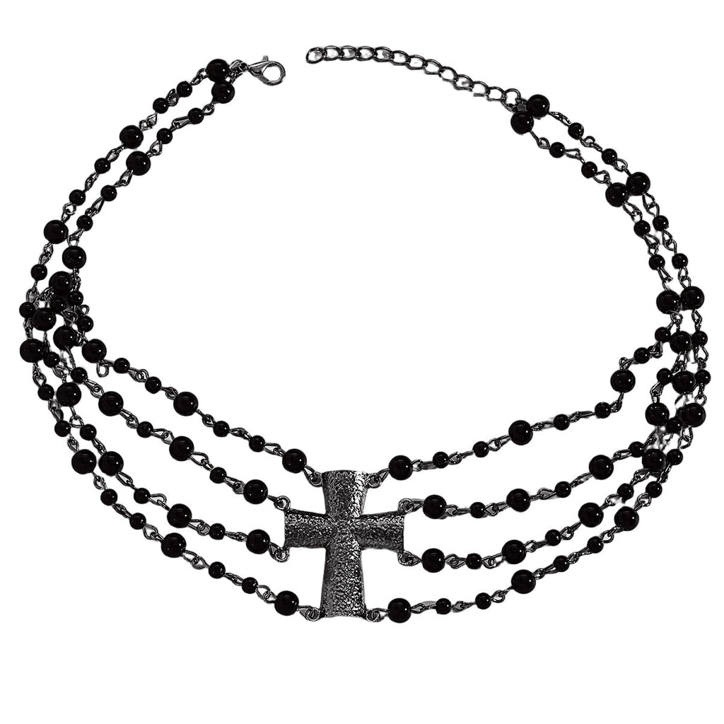 Retro Layered Round-bead Chain Choker