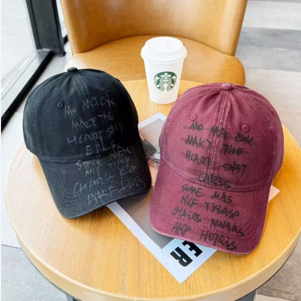 Breathable Embroidered Baseball Cap Sun Protection Washed Cotton