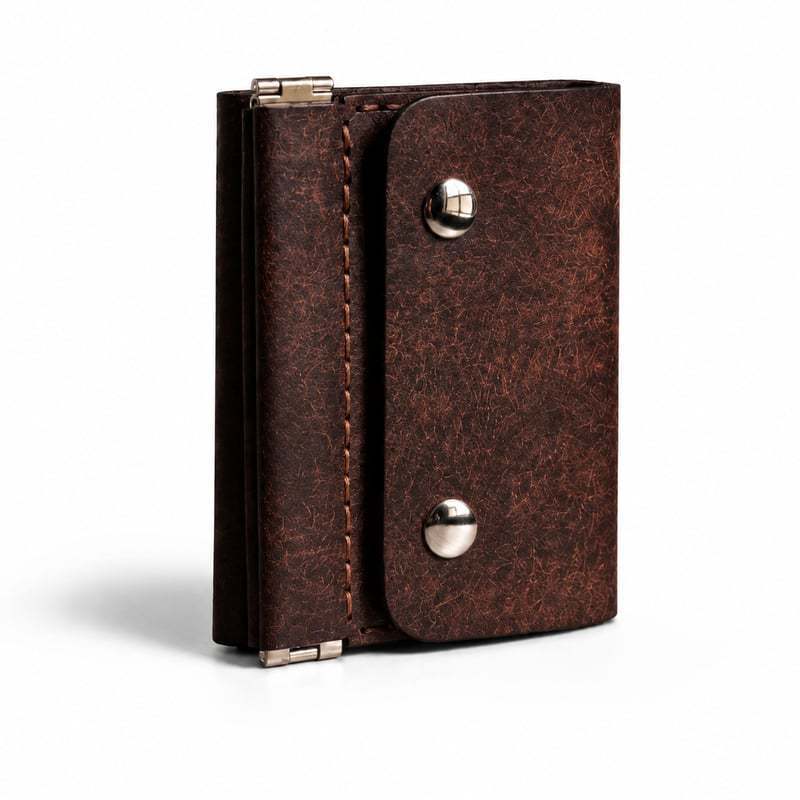 Retro Compact Leather Tri-Fold Wallet