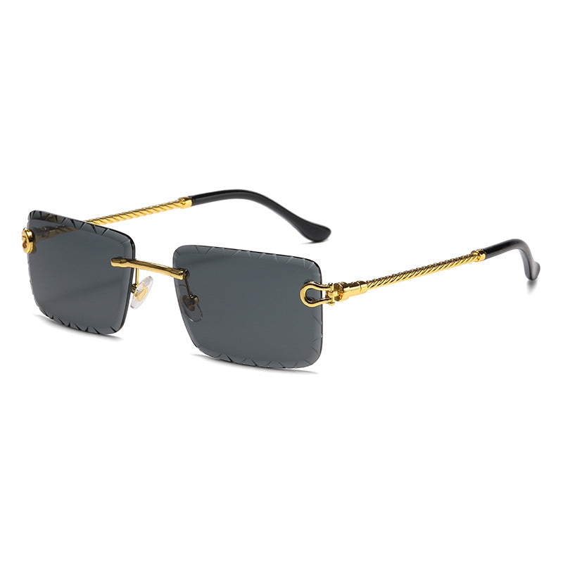 Women's Fashion Frameless Trimming Square Sunglasses