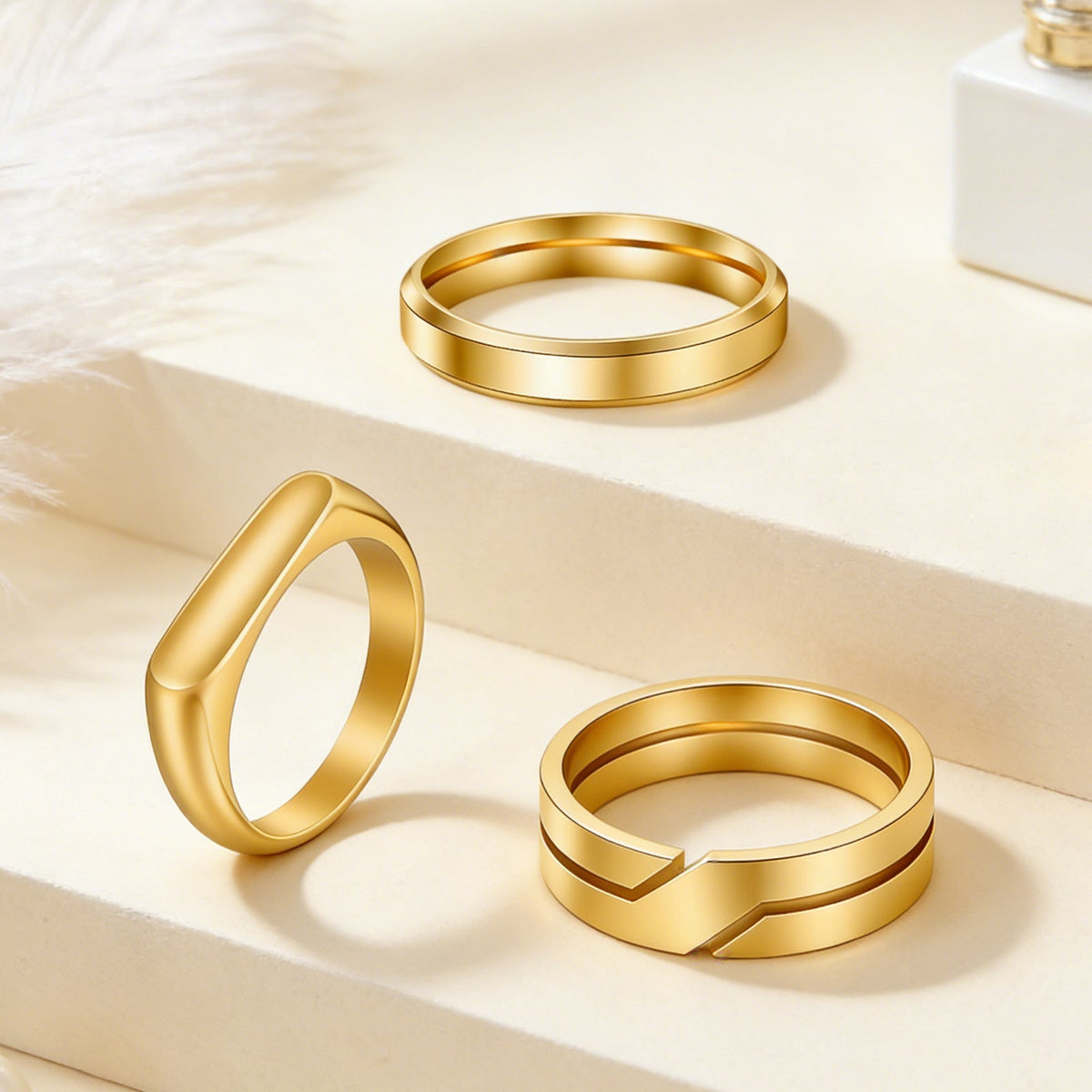 Women's 4mm Wide Cast Titanium Steel Ring