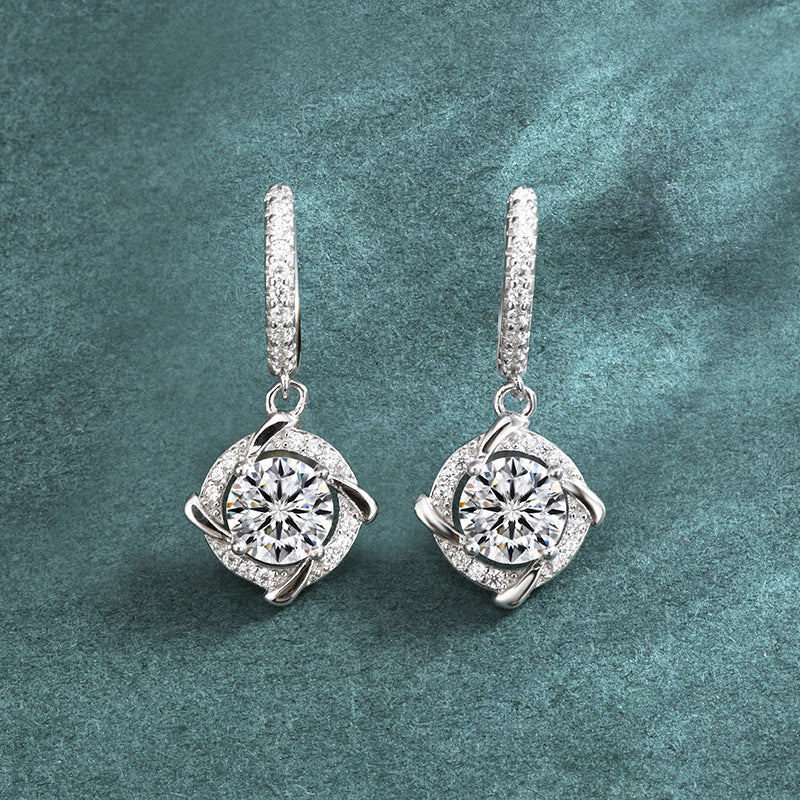 S925 Sterling Silver Windmill Earrings, Versatile For Women