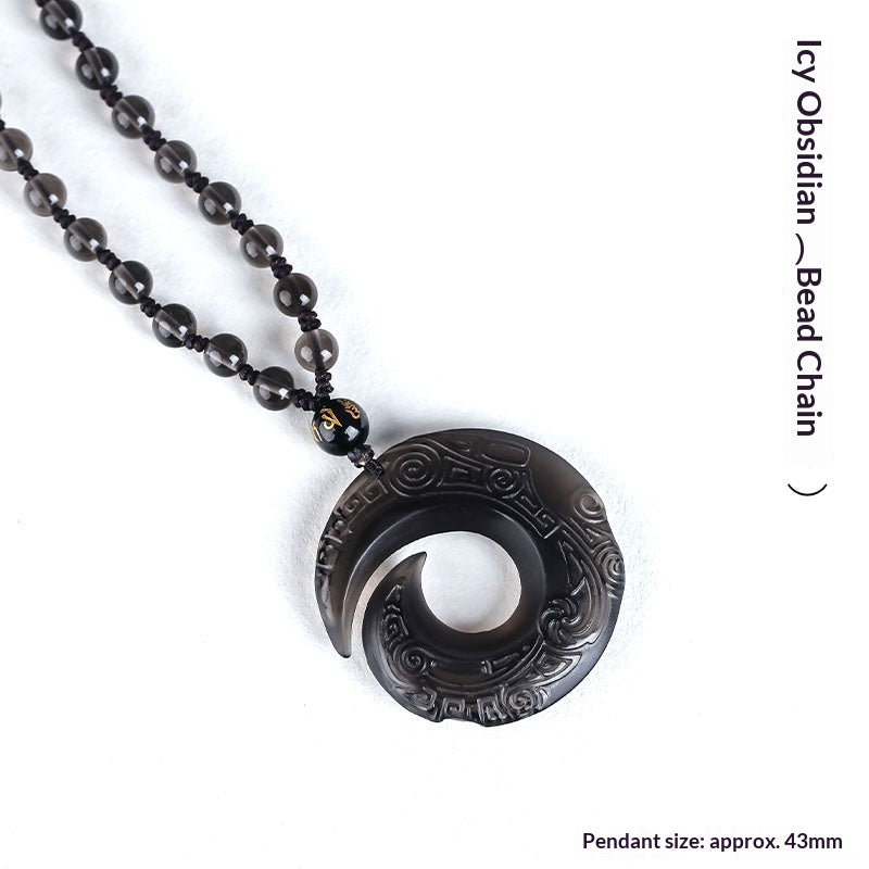 Women's Natural Obsidian Pendant Necklace