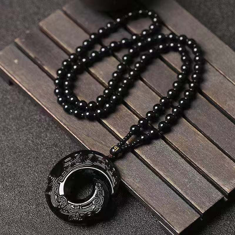 Hetian Jade Peace Buckle Pendant Necklace