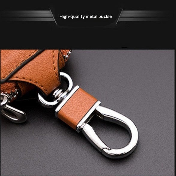 Solid-color Minimalist Leather Universal Car Key Case
