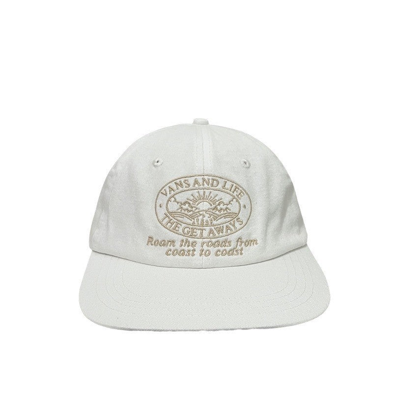 Korean Niche Letter Embroidery Simple Solid-color Vintage Street-style Baseball Cap