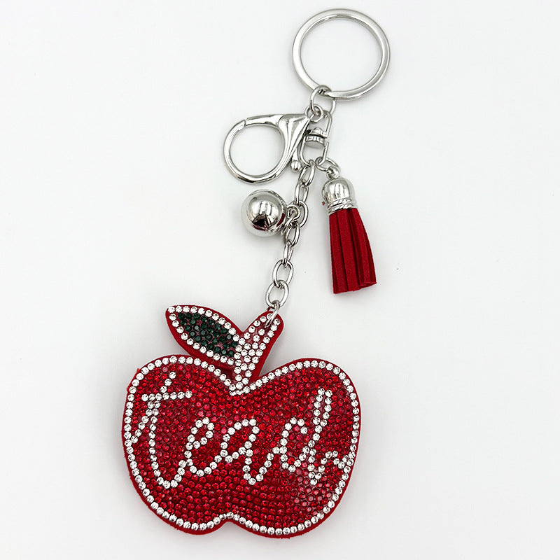 Creative Diamond-studded Keychain With Heat-transfer Rhinestones