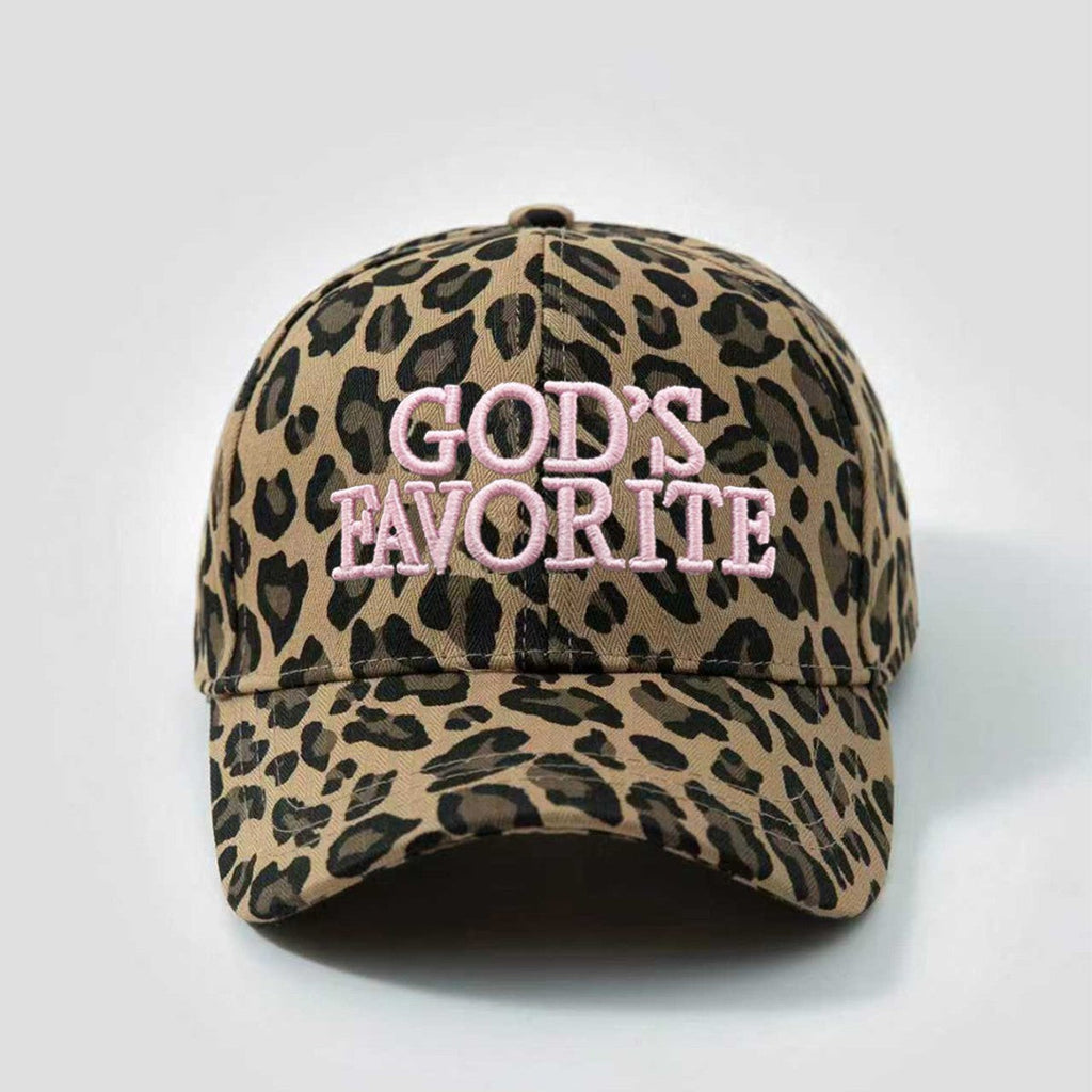 Outdoor Embroidered Leopard-print Baseball Cap