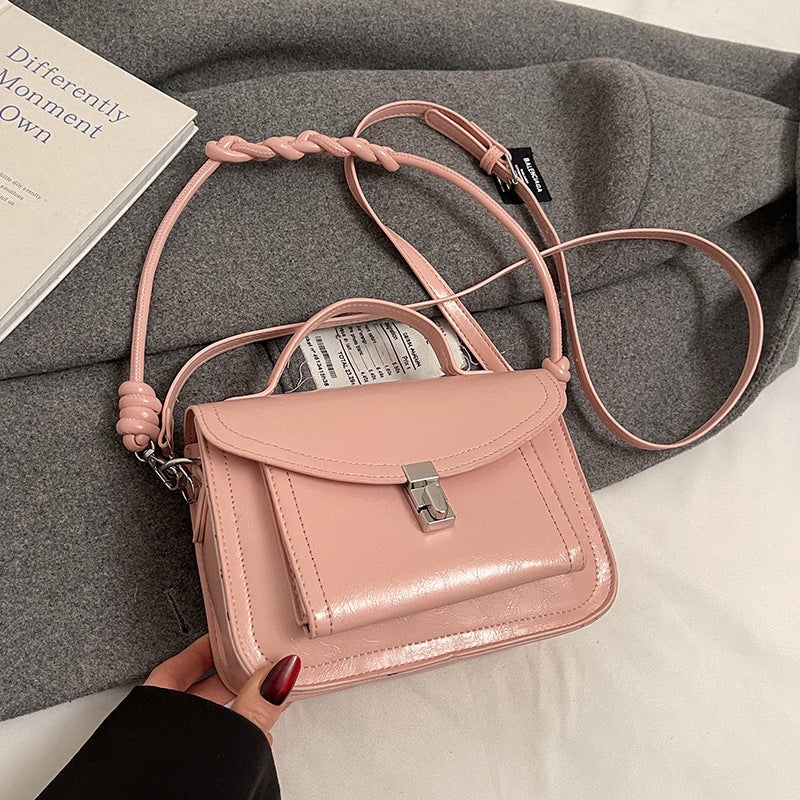 Casual Small Square Shoulder Bag Retro Portable Messenger Handbags For Women