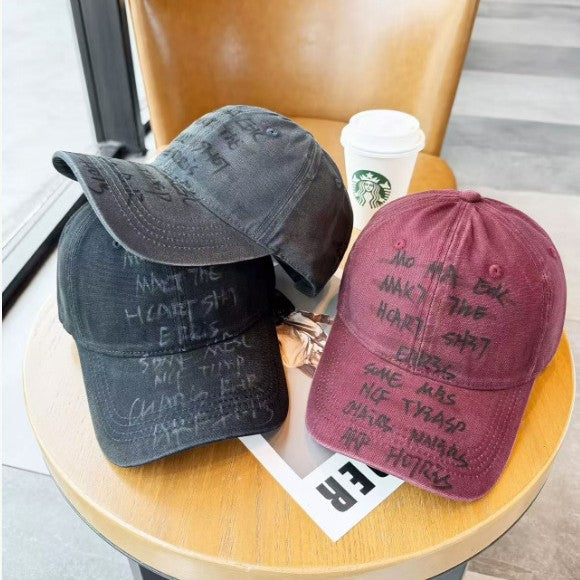 Breathable Embroidered Baseball Cap Sun Protection Washed Cotton