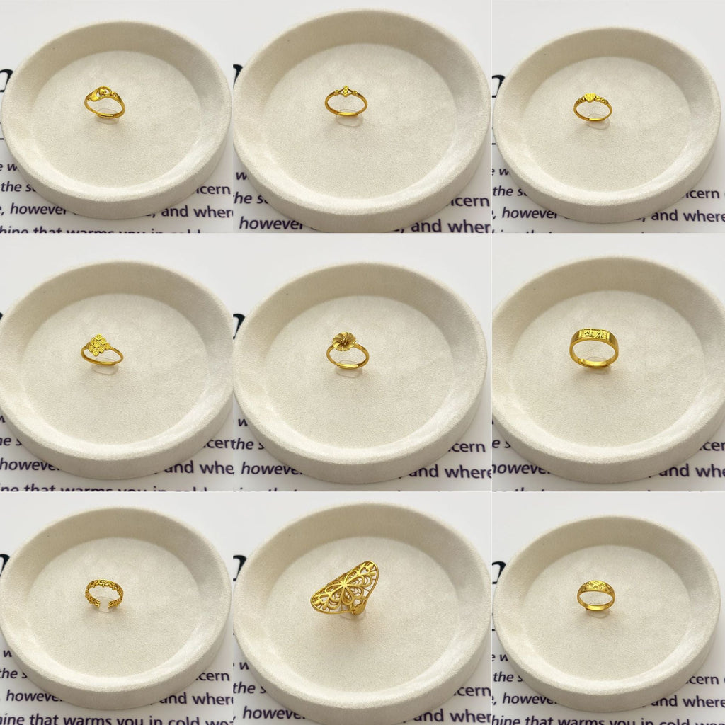 Vietnamese Real Gold-Plated Rings That Won'T Change Color When Heated, Open Rings For Men And Women, Unique And Fashionable Niche Cross-Border Jewelry