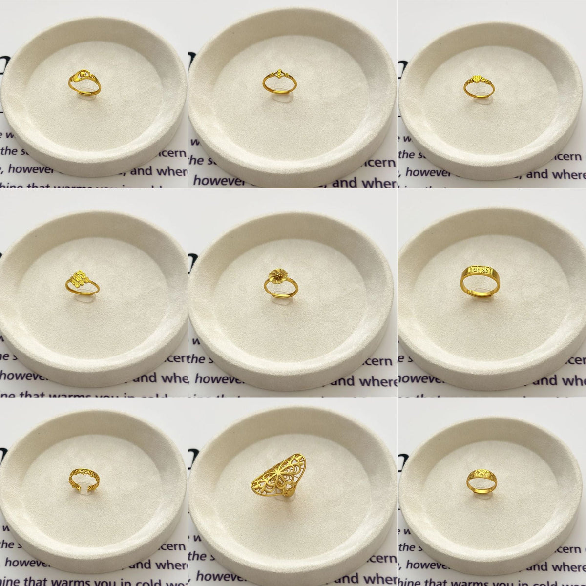 Vietnamese Real Gold-Plated Rings That Won'T Change Color When Heated, Open Rings For Men And Women, Unique And Fashionable Niche Cross-Border Jewelry