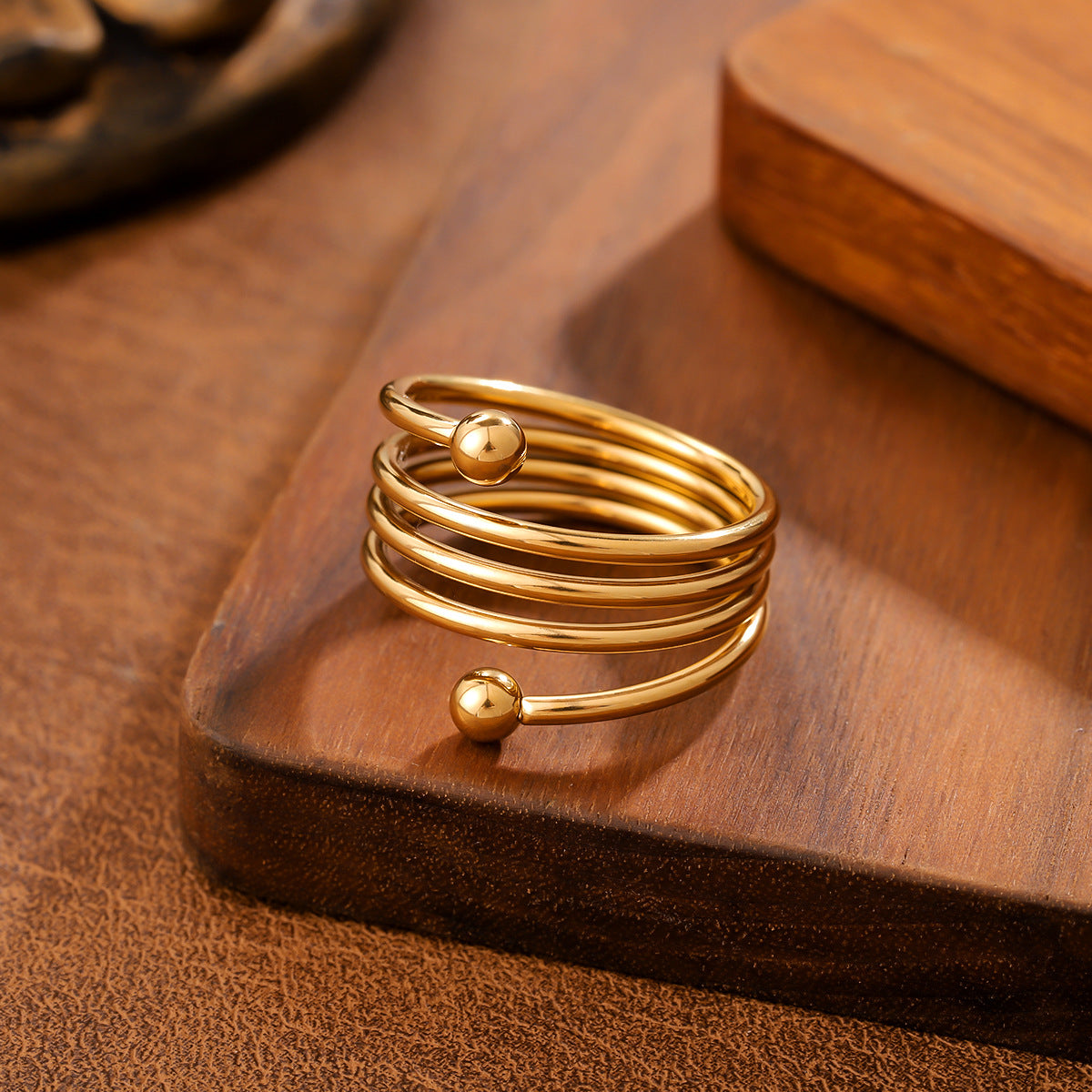 Ins-style Geometric Sphere Titanium Steel Ring For Women