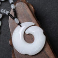 Hetian Jade Peace Buckle Pendant Necklace