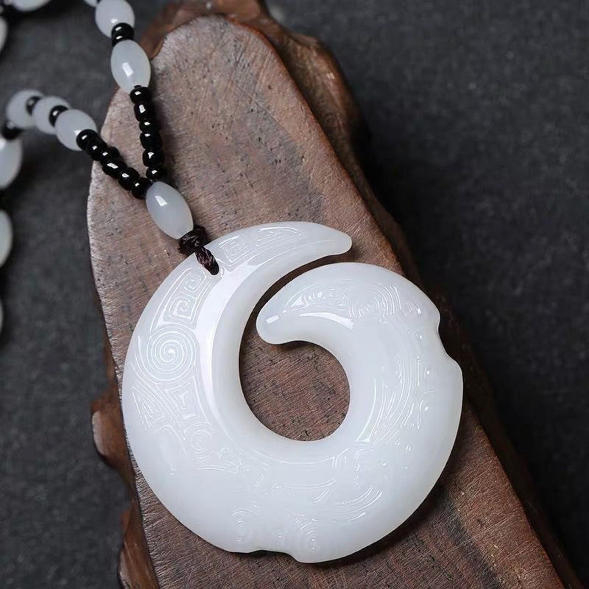 Hetian Jade Peace Buckle Pendant Necklace