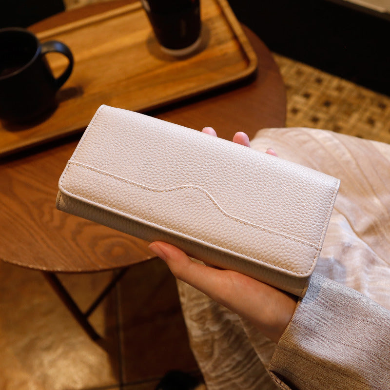 Genuine Full-grain Leather Long Wallet For Women