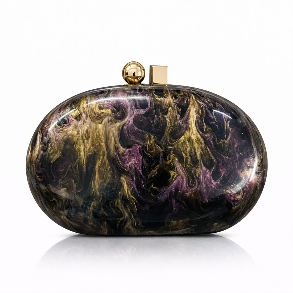 Cross-Border New Women's Bag Acrylic Evening Bag Single Shoulder Crossbody Party Light Luxury Chain Shell Clutch Evening Bag