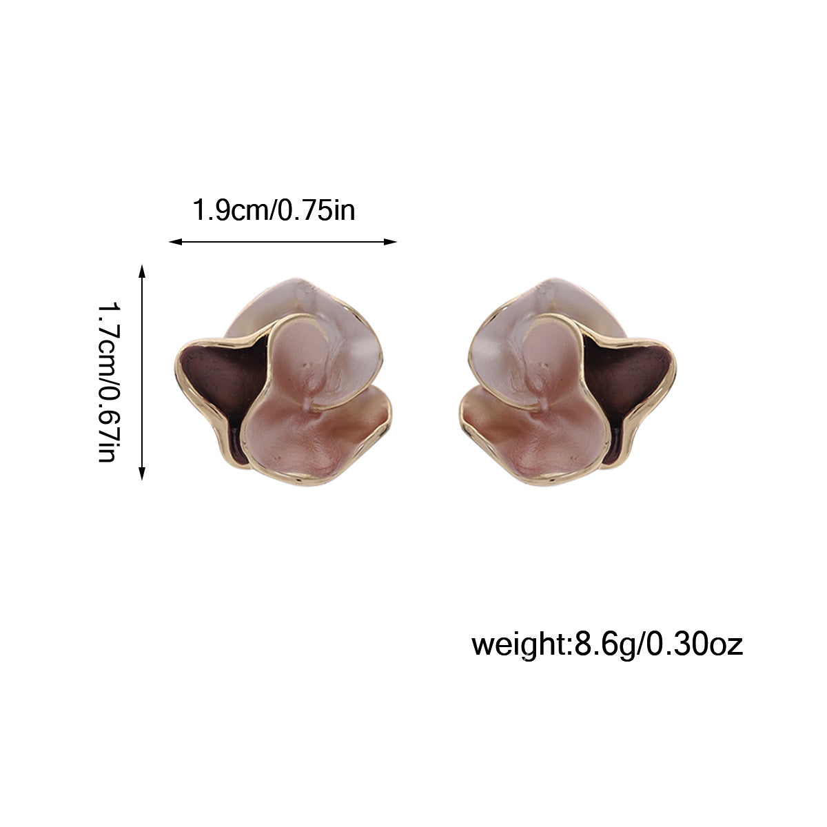 Niche Retro Fashion Sweet Contrasting Color Twisted Petal Earrings Stylish Elegant Simple Unique Design Earrings For Women