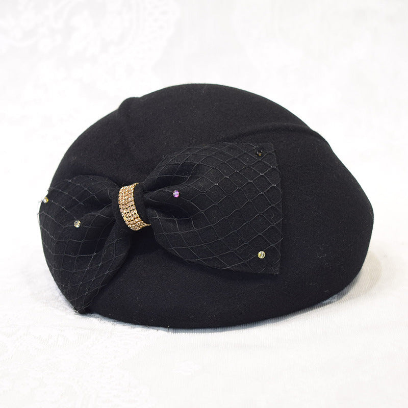 Japanese-style Vintage Wool Beret For Women