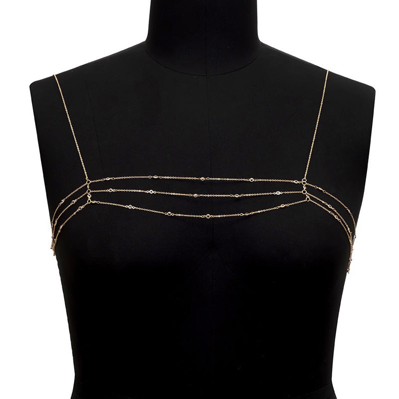 Women's Multi-layered Fully Diamond-studded Body Chain