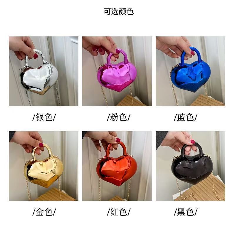 New Style Evening Bag, Trendy Chinese Style, Heart-Shaped Handbag, Shoulder Bag, Crossbody Bag For Women, 2026 Banquet Clutch Bag, Unique Heart Design