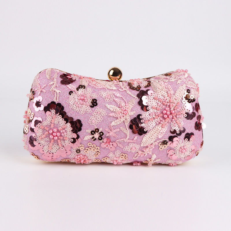 Embroidered Evening Clutch Bag For Women Mini Chain Shoulder Bag With A Niche Design
