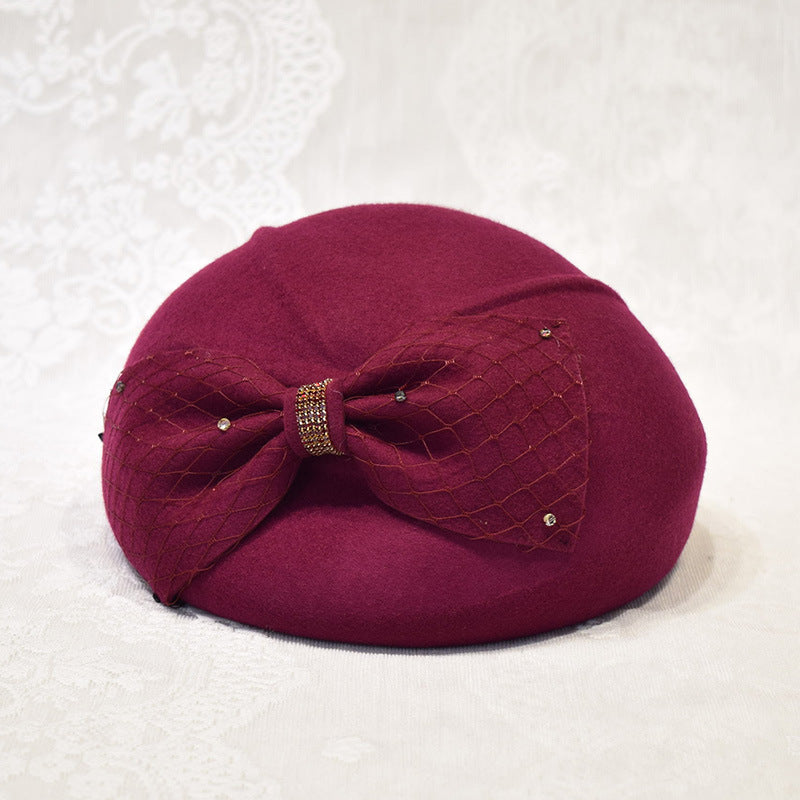 Japanese-style Vintage Wool Beret For Women