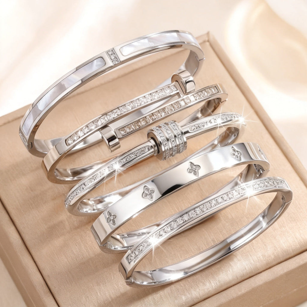 Stainless Steel Bracelet Zircon Titanium Steel Bracelet Women's Fashion High-End Bracelet Niche Temperament Versatile Hand Jewelry Wholesale