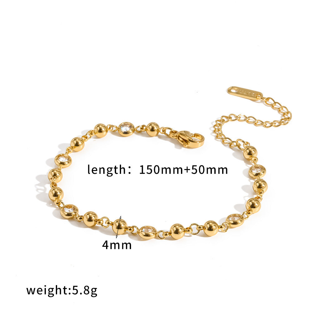 Round Bead Chain Stainless Steel Bracelet