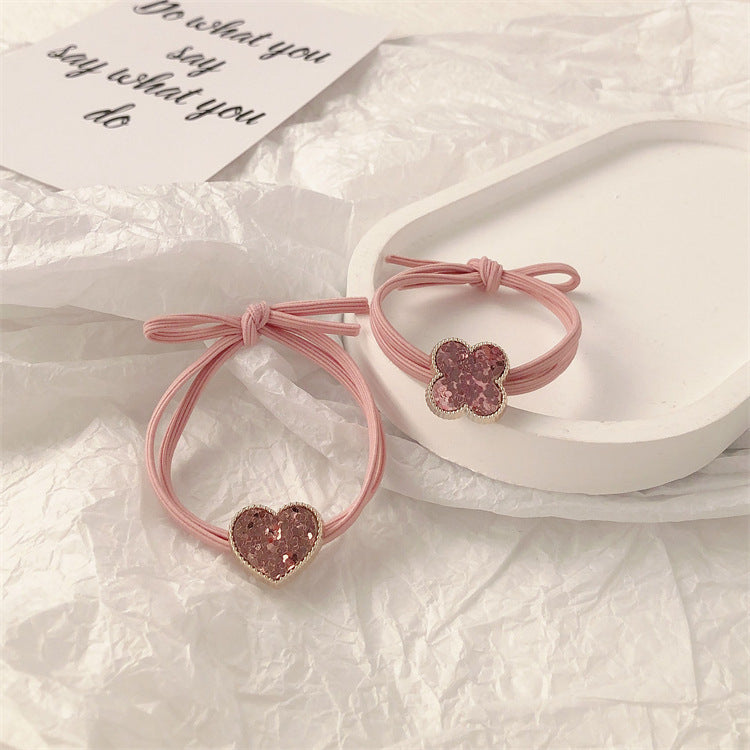 Sweet Cute XINGX Girl's Heart Hair Rope Hair Rubber Band Korean Hair Accessories