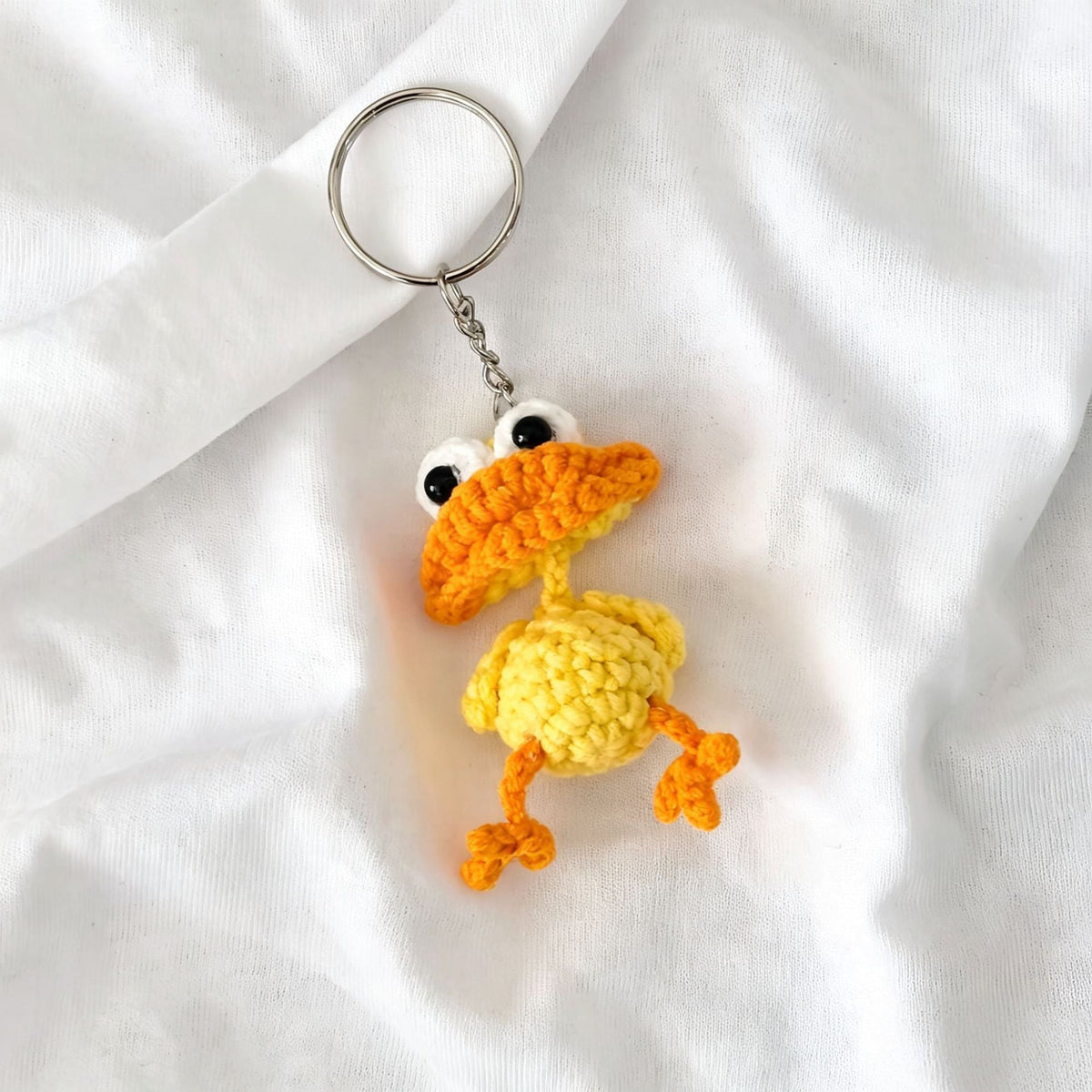 Crocheted Little Yellow Duckugly Duckling Pendant Keychain