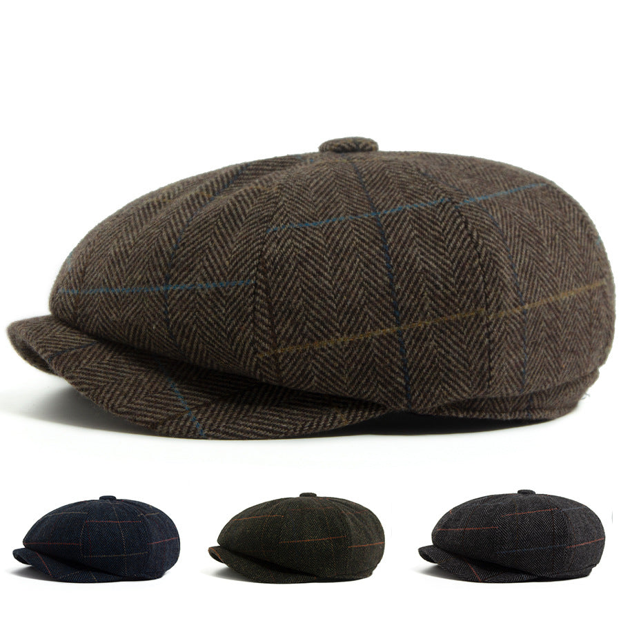 Women's Retro Wool Octagonal Cap
