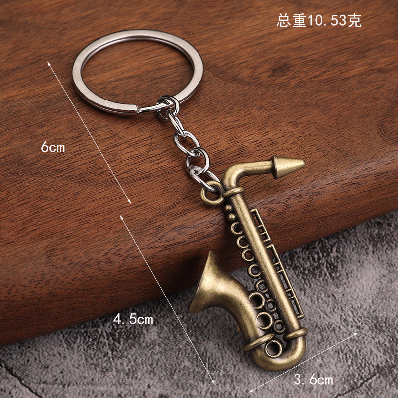 Saxophone Mini Metal Keychain Pendant