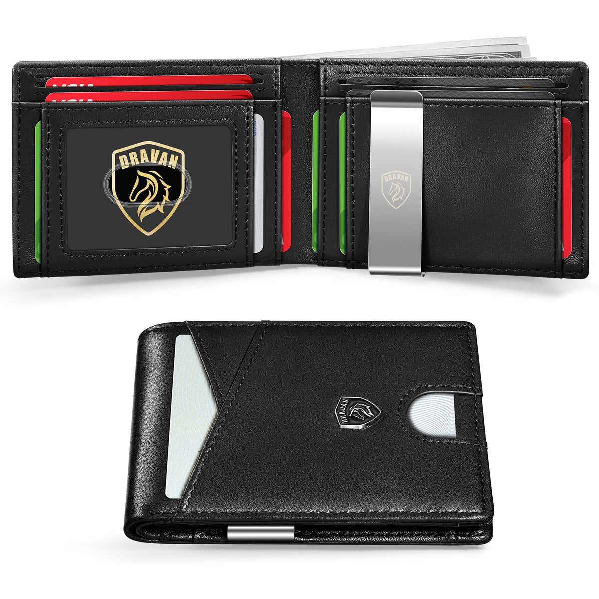 Card Holder Portable Carbon Fiber Coin Purse Men's Leather Bag
