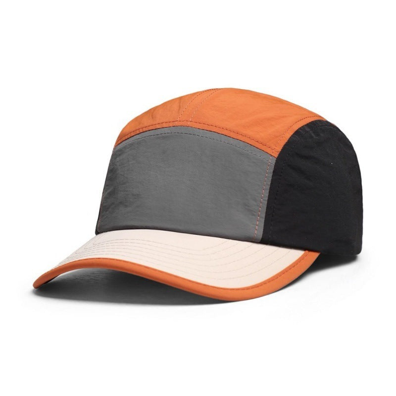 Japanese-style Vintage Quick-drying Multi-color Reflective Baseball Cap With Five-piece Workwear Design For Outdoor Climbing, Water Resistance And Sun Protection