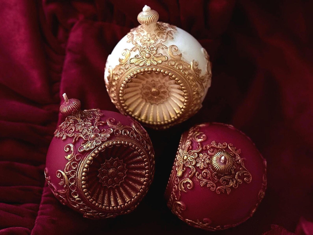 Renaissance Candle | Vintage Ornament Christmas Gift | Holiday Decor Ball | Versailles Inspired Candle