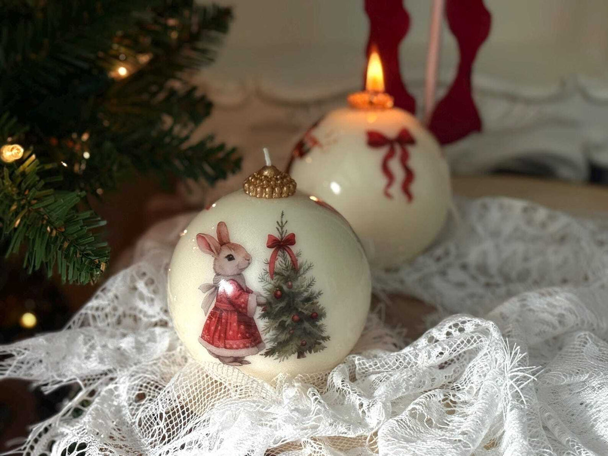 Bunny & Goose Christmas Ornament Candle: Unscented Holiday Decor