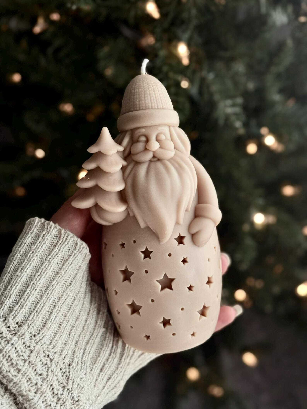 Santa Christmas Candle | Unique Soy Wax Santa | Holiday Winter Decor Gift