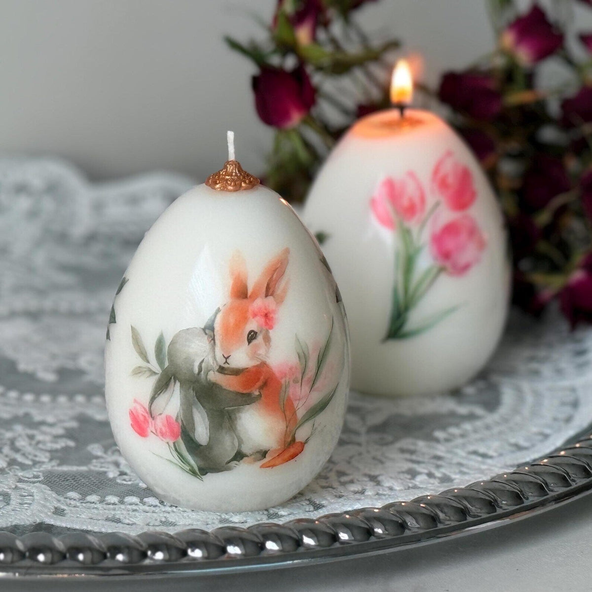 1 pc Easter Bunny Candle - Spring Rabbit Egg Decor - Easter Decorations gift