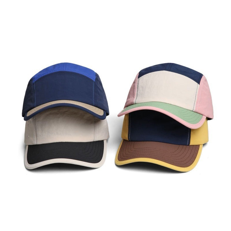 Japanese-style Vintage Quick-drying Multi-color Reflective Baseball Cap With Five-piece Workwear Design For Outdoor Climbing, Water Resistance And Sun Protection