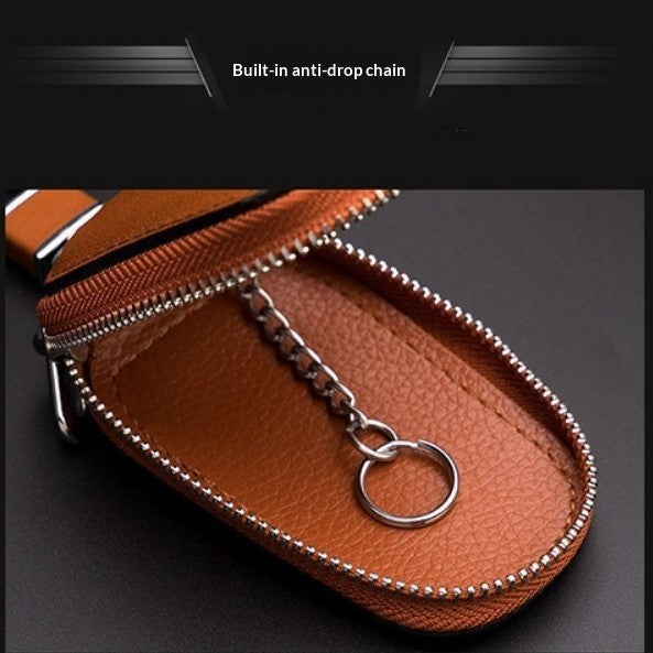 Solid-color Minimalist Leather Universal Car Key Case