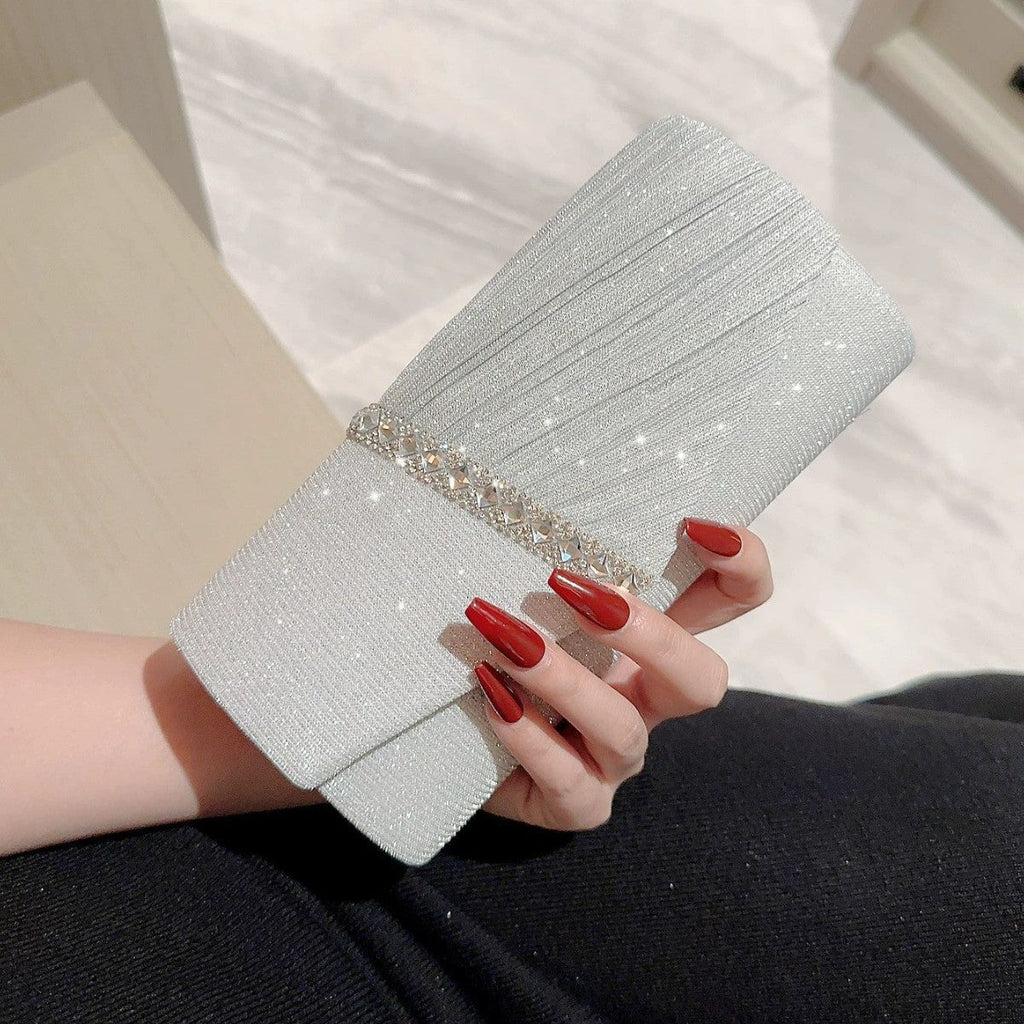 New Arrival Glamorous Evening Clutch With Sparkling Rhinestones