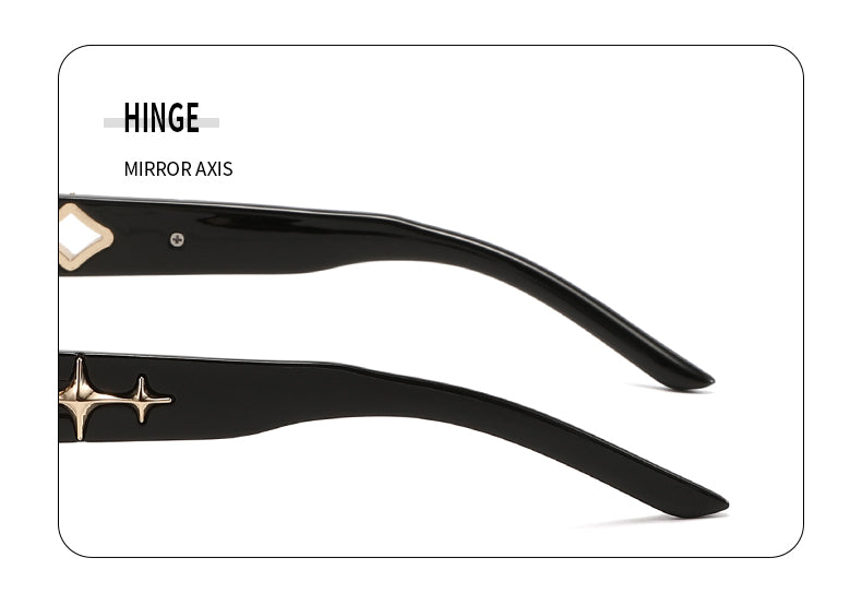 Ignispex Y2K Rimless Sunglasses, Star Shaped Metal Hinge Decoration, Gradient Tint Lens Eyewear For Women, Trendy Retro Fashion Shades, Free Attractive Eyewear Storage Bag Included.