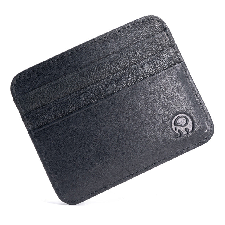 First Layer Cowhide Coin Purse Bus Card Holder