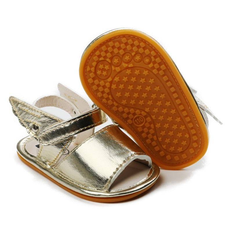 Baby Shoes Rubber Sole Breathable PU Baby Sandals Baby Non-Slip Wings Toddler Shoes