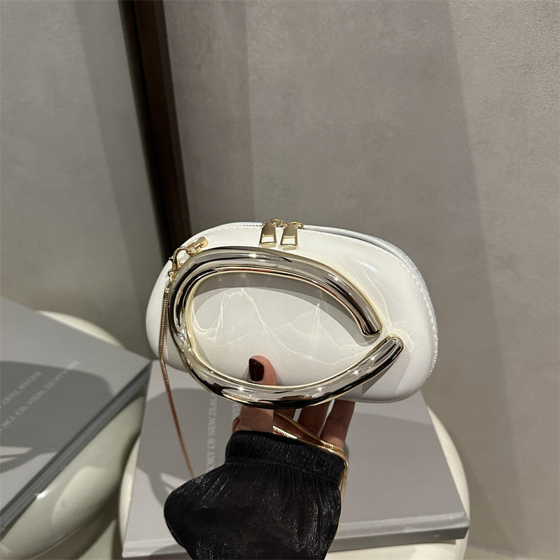 Trendy Metal Hardware Personalized Evening Party Chain Single-shoulder Clutch For Women