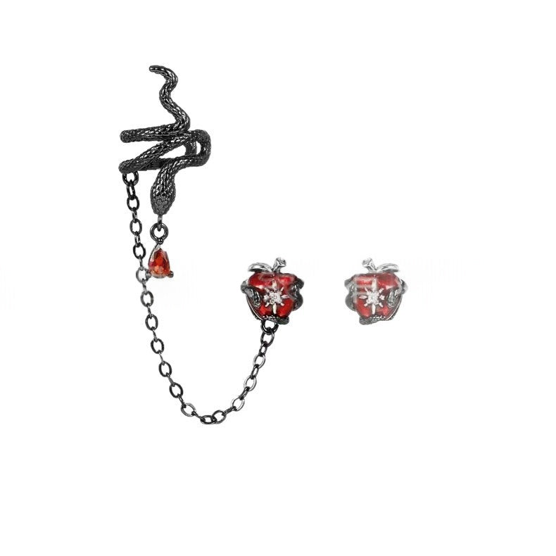 Apple-shaped Serpentine Stud Earringsclip-on Earrings For Women